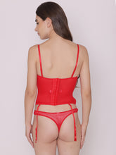 Load image into Gallery viewer, Eloise- Premium Bridal Corset Bra Set (Red, Black)
