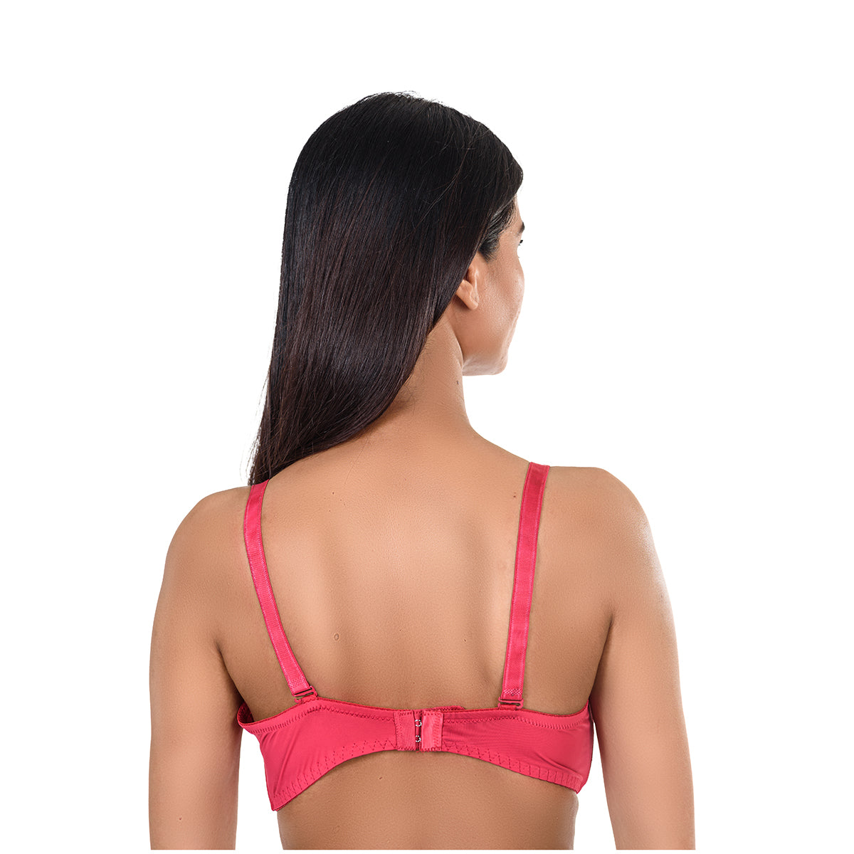 BOOMBUZZ Women's Regular Non-Padded Non-Wired Cotton Blend Bra (RED)(44A)