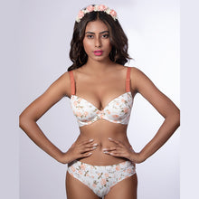 Load image into Gallery viewer, Flor - Wired, Padded, Floral Lingerie Set (Red, Orange, Blue &amp; Lilac)
