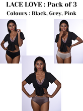 Load image into Gallery viewer, Lace Love - Seamless Panties (Black, Blue, Wine, Pink, Skin, Grey)
