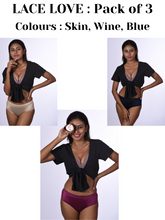 Load image into Gallery viewer, Lace Love - Seamless Panties (Black, Blue, Wine, Pink, Skin, Grey)
