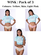 Load image into Gallery viewer, Wink - Everyday Cotton Panties (Black, D. Blue, Pink, Skin, Yellow, Grey, Peach, L. Blue)
